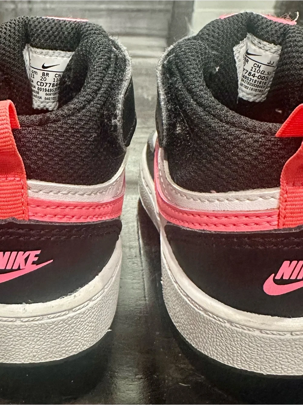 Nike Court Borough Mid 2 (TDV) Toddler Sneaker Pink Black White 5C CD7784-005